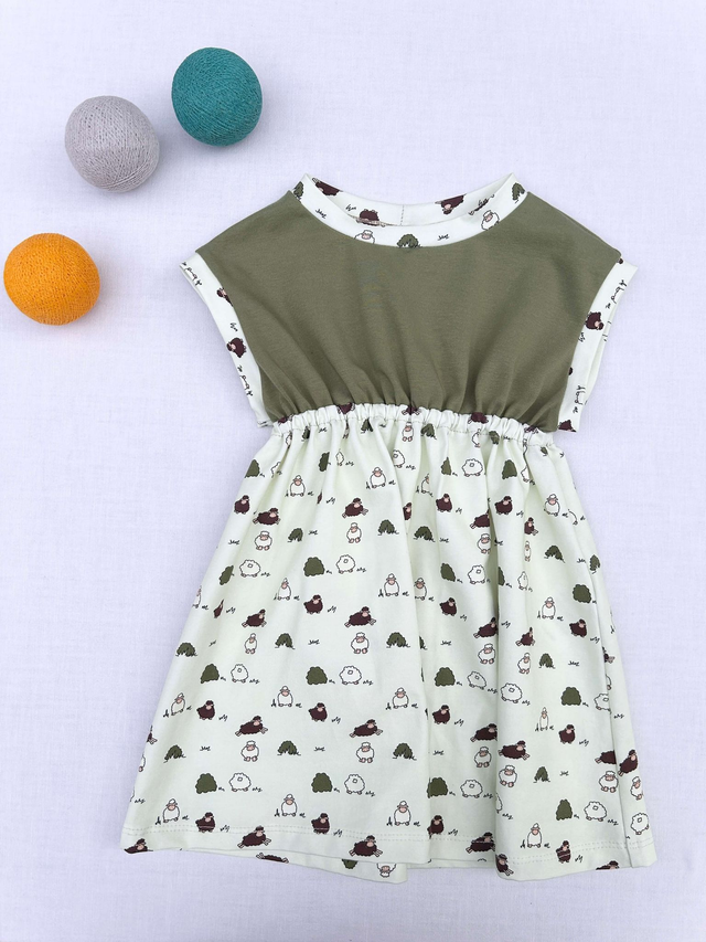 Tunique évolutive «Saute-mouton» vert tendre