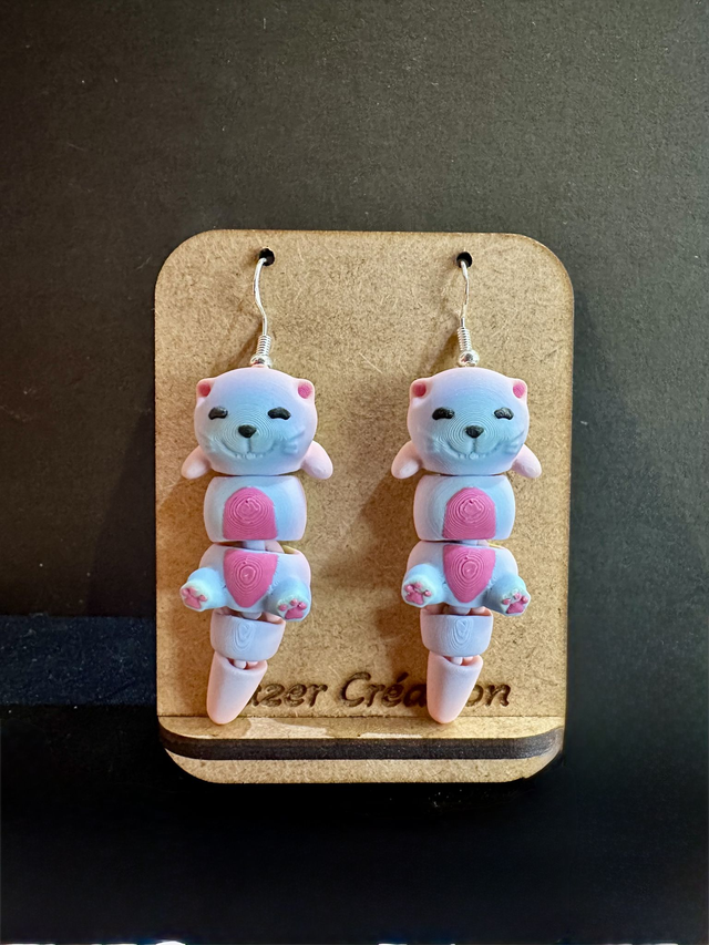 Boucles d'oreilles Loutre