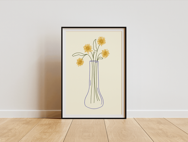 Yellow Bloom Vase Print