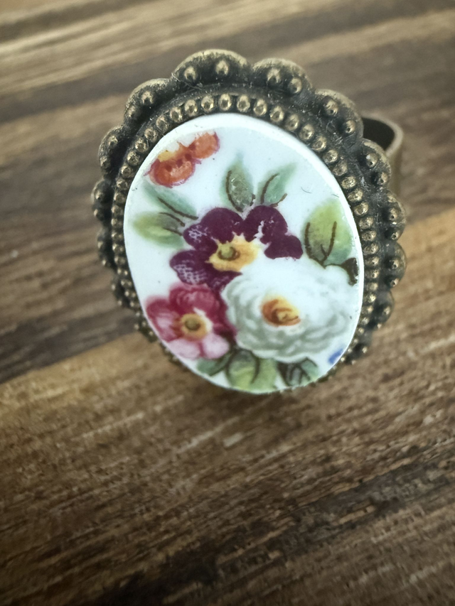 Bague bronze bouquet floral