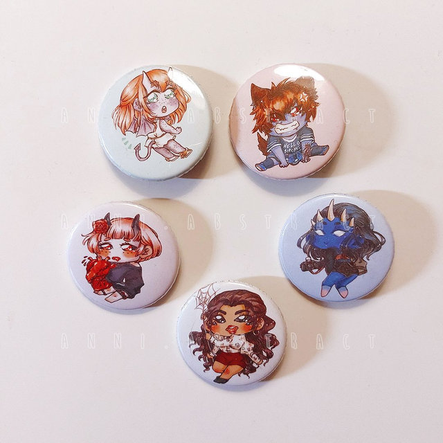 Original Art | Demon Babes Button Badges