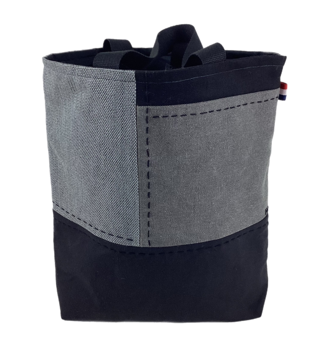 Tote bag patchwork Sashiko Noir/ Gris 