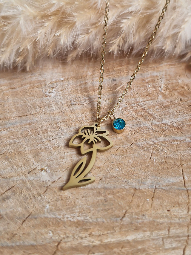 Collier "Fleur de Naissance" – Mars : Narcisse 