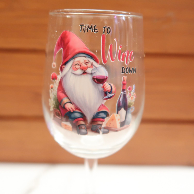 Christmas Wine Glass