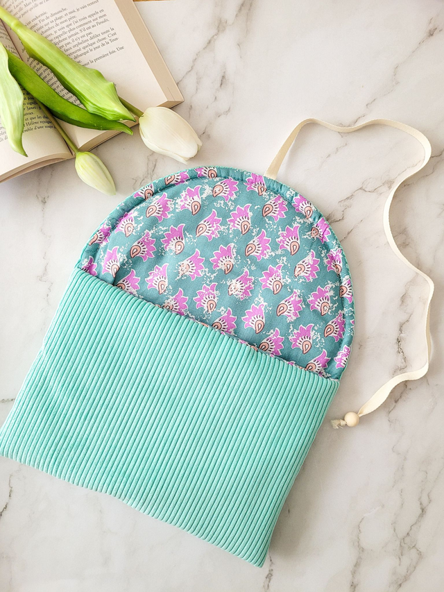 Pochette à livre Romy Velours menthe