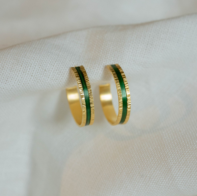 Boucles d'oreilles Telluris - Doré, vert