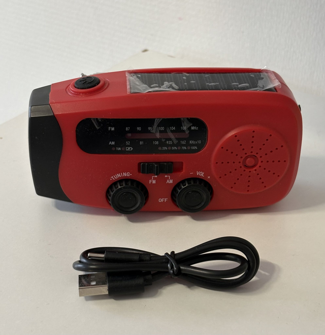 Solar Crank Nödradio / Nödradio med batteri & vev