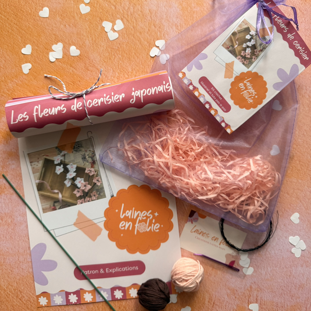 Kit crochet – Les fleurs de cerisiers (personnalisable)
