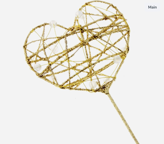 Glittered Heart Wand