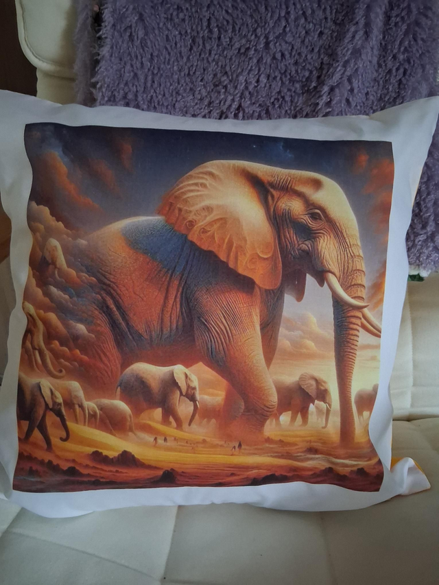 Elephant herd 18" cushion