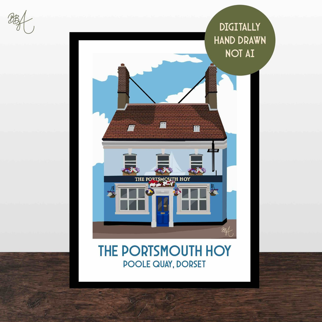 Portsmouth Hoy, Poole Quay, Travel Poster Print - Vintage Style Dorset Wall Art
