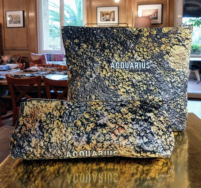 ALALIA jaune. Pochette et trousse 