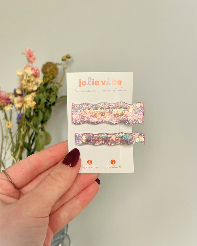Duo petits barrettes - Holographique