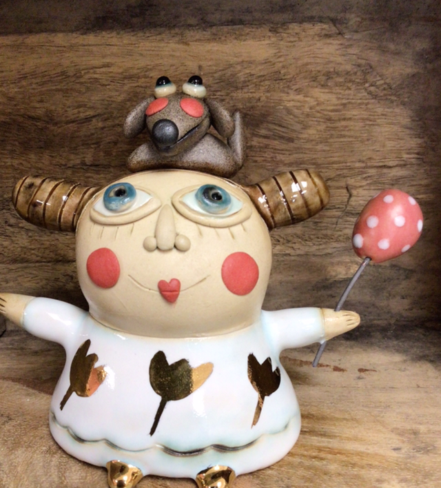 Angel with Dog and Balloon