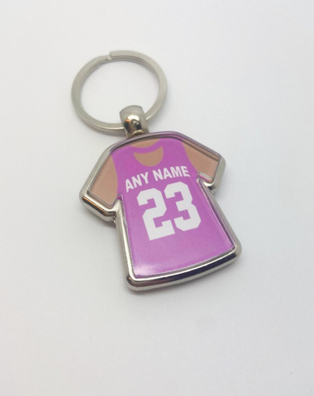 Personalised Shirt Keyring - Any Name, Number or Shirt Colour - Double Sided - Metal  