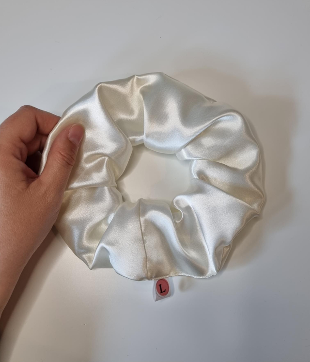 Chouchou blanc 100% satin