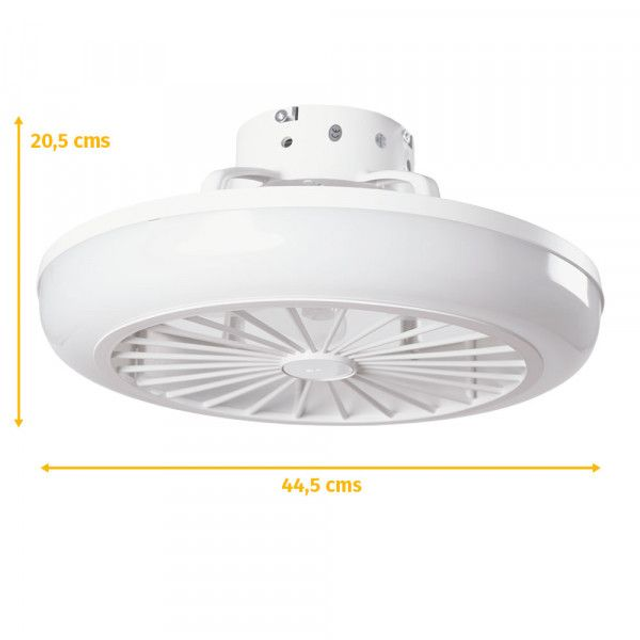 Ventilateur Plafonnier 36W 1800Lm Éclairage LED Cct Variable Télécommande - Blanc