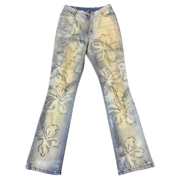 SG jeans y2k jeans with flowers and gems