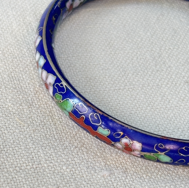 Cloisonné Armreif Vintage von 1940er Jahre