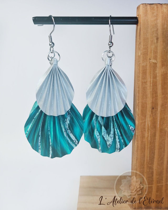 Boucles d'oreilles Licuala Royal - Collection marbrée