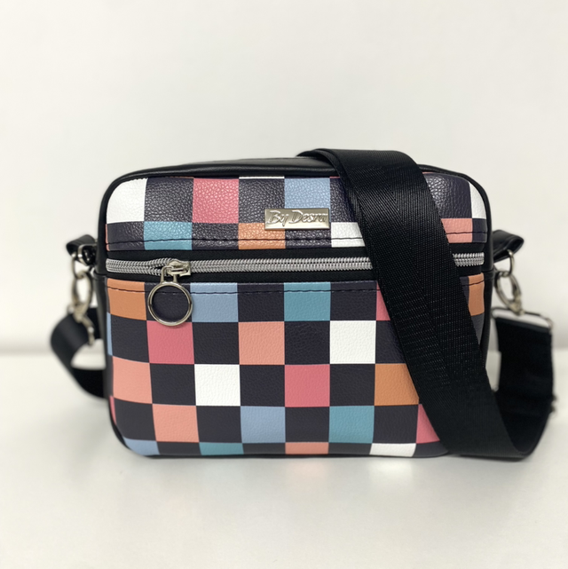 Multi colour Checkered Crossbody Bag 
