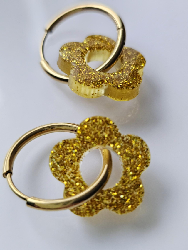 CREOLES EDEN OR JAUNE A PAILLETTES