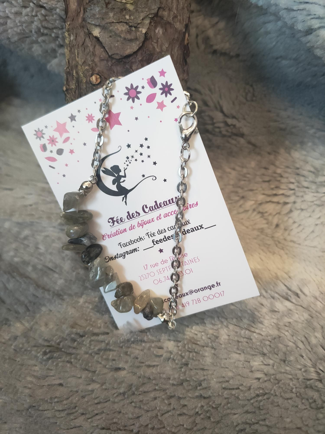 Gourmette Rock &amp; Steel Labradorite 