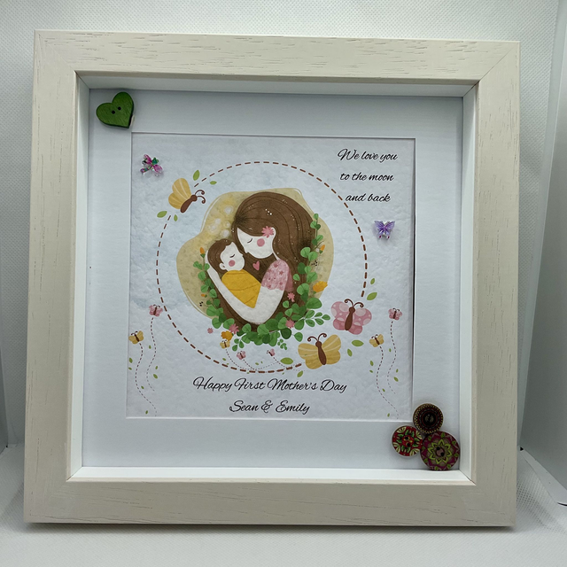 Personalised frame for new mothers. First Mother’s Day gift. Handmade frame.