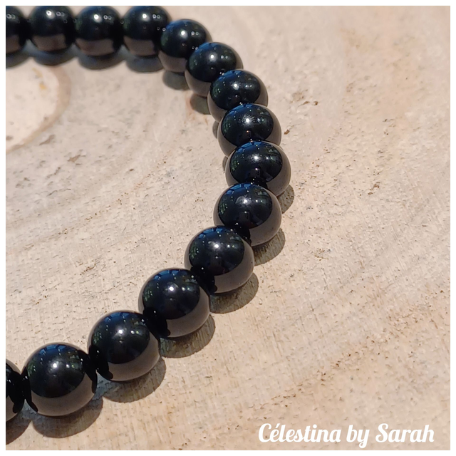Bracelet Onyx noire 6mm Taille Dame