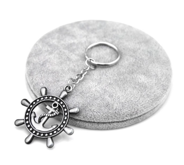 Porte-clés métal - Gouvernail / Ancre