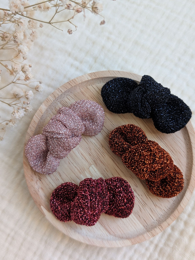 Barrette noeud Romie paillettes Edition spéciale Fêtes