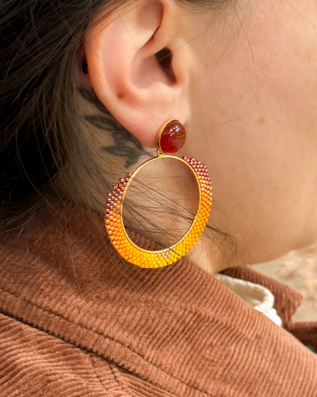 Braises - Boucles d'oreilles tissées main