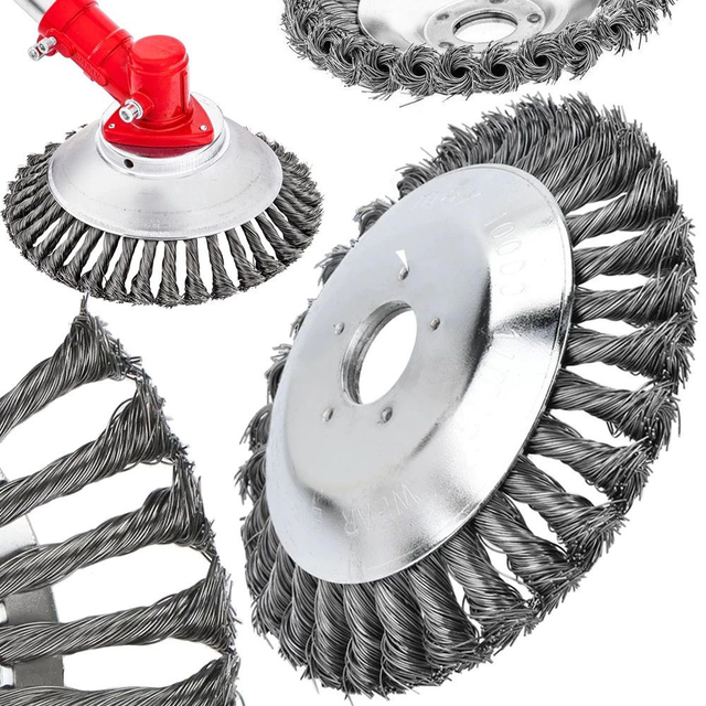 Brosse métallique pour débroussailleuse à essence, tête de 200 mm
