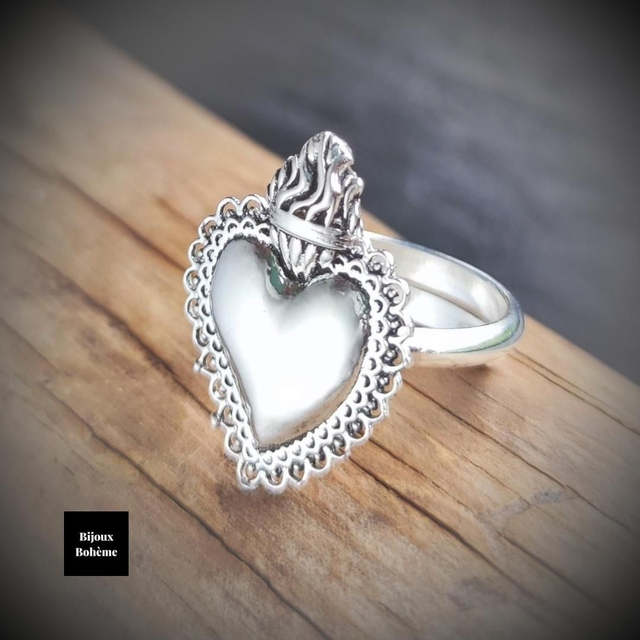 Bague Femme Ajustable Argent 925 Motif Ex-voto - MILAGRO D'AMOUR 
