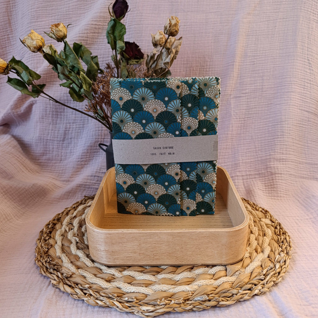 Trio Bee-Wraps Eventails Bleu et Vert