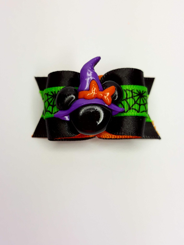 Noeud pour chien simple coque-halloween-chapeau sorcière 