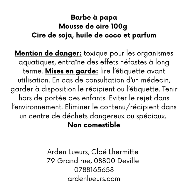 Mousse de cire Barbe à papa