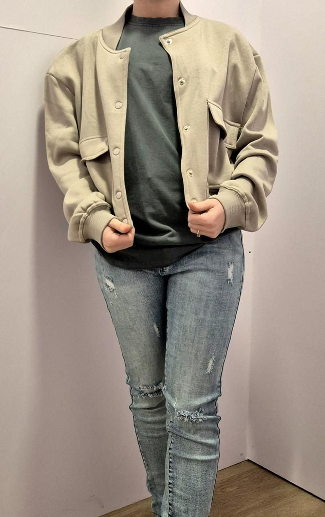 Fleece Crop Bomber Jacket