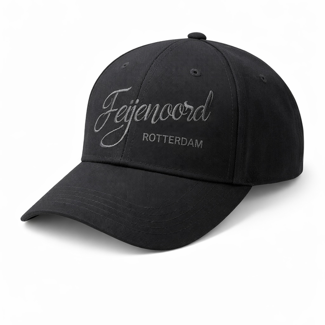 Feijenoord Rotterdam Cap - Zwarte sierletter - Zwart