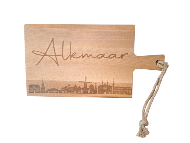 Beukenhouten Borrelplank Groot Skyline Alkmaar2