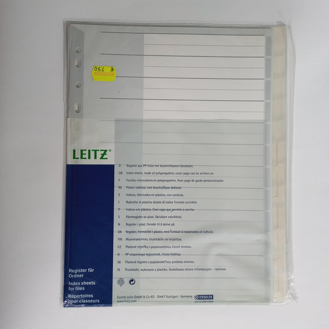 Leitz Register mit Einsteckschilder A4 12-teilig