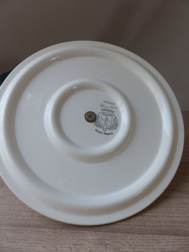 Ancien Plateau à Fromages décor fait main faïence de Salins France Décoration Cuisine Bohème Vintage, Plat à Fromages Décor Seventies