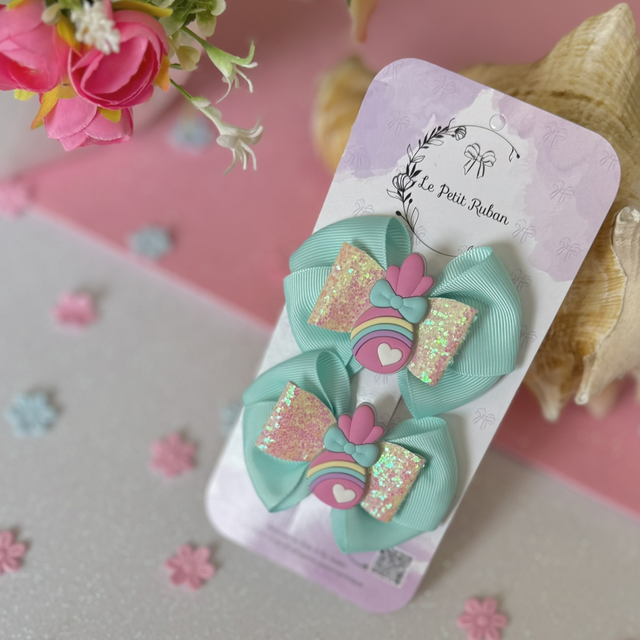 Paire de barrettes motif œufs de Pâques