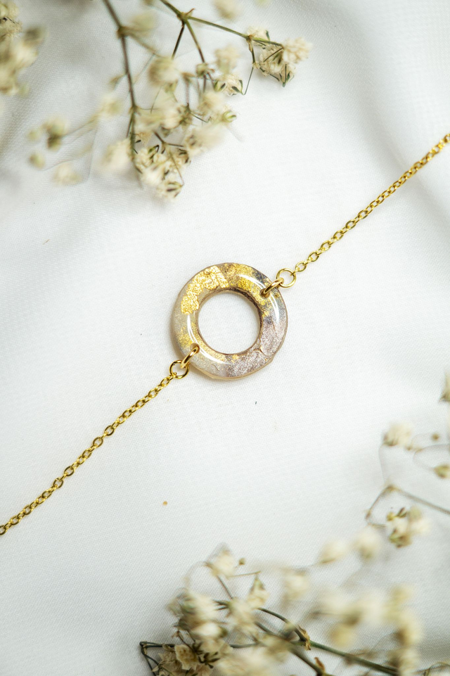 Coloris aquarelle - Bracelet cercle en polymère 