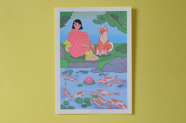 Affichette A4 nénuphar *imprimée au Japon*