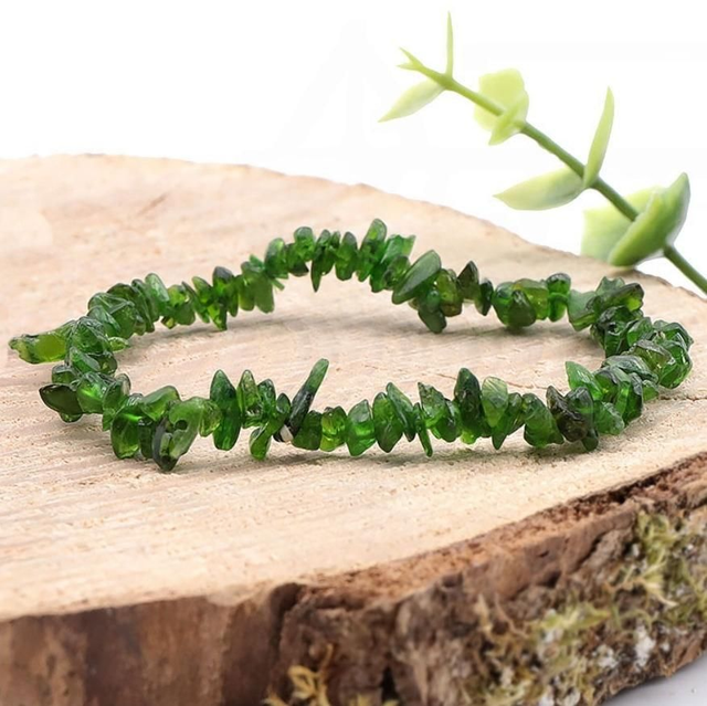 Bracelet baroque Diopside vert 