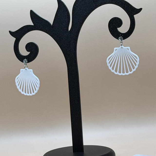 Boucles d'oreilles Coquillage - Forme Ajourée - Attaches inox avec brillant