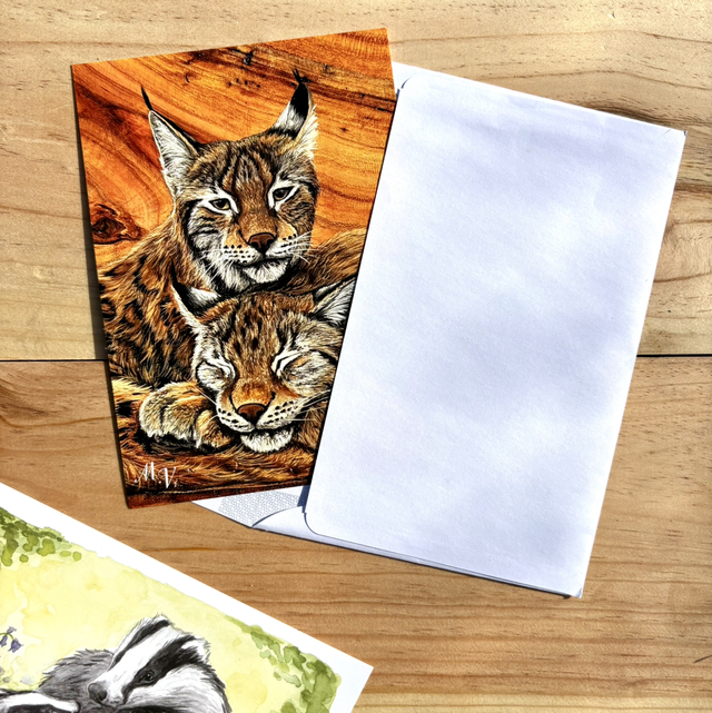 " Regard oublié " - Lynx - carte postale - 10 x 15 cm