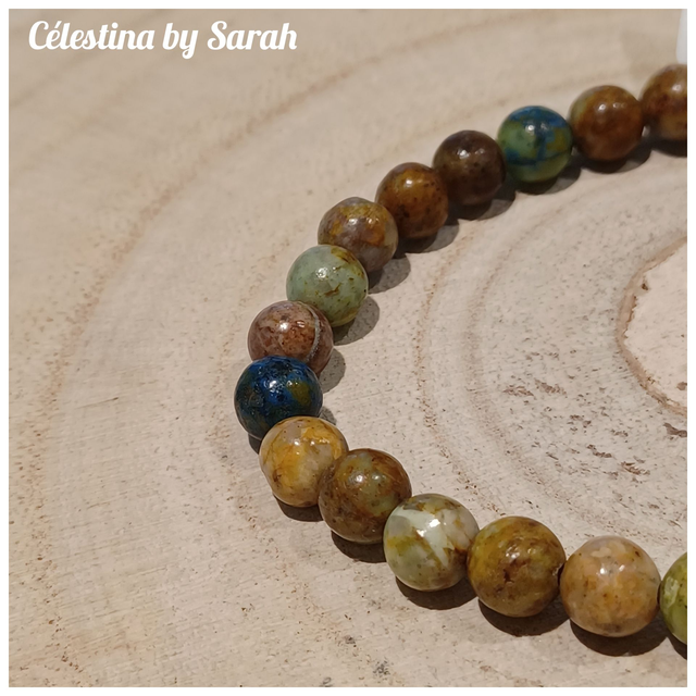 Bracelet Chrysocolle Multicolore 6mm Taille Dame