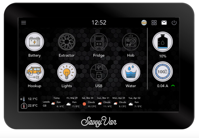 Savvy Van 7” Touchscreen Control Panel